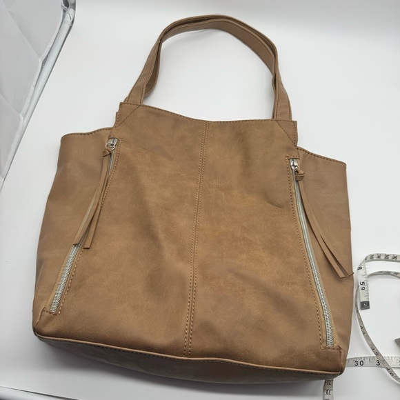 Relic Tan Faux Leather Tote Bag with Zip Pockets - Picture 1 of 9